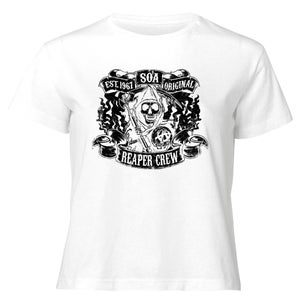 Sons of Anarchy Reaper Crew Women's Cropped T-Shirt - White