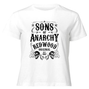 Sons of Anarchy Redwood Original Women's Cropped T-Shirt - White
