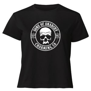 Sons of Anarchy Charming CA Women's Cropped T-Shirt - Black