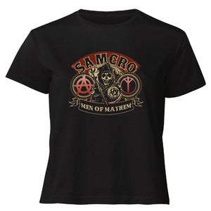 Sons of Anarchy Men Of Mayhem Women's Cropped T-Shirt - Black