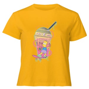 The Simpsons Squishee Women's Cropped T-Shirt - Mustard