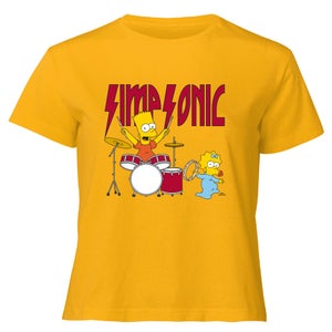 The Simpsons Simpsonic Women's Cropped T-Shirt - Mustard