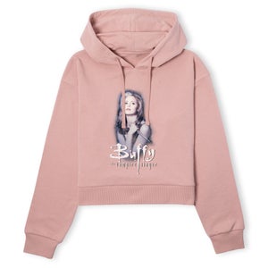 Buffy The Vampire Slayer Violet Portrait Women's Cropped Hoodie - Dusty Pink