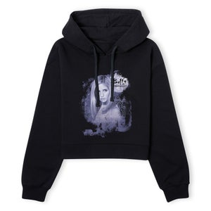 Buffy The Vampire Slayer Face Women's Cropped Hoodie - Black