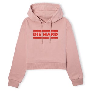 Die Hard Red Logo Women's Cropped Hoodie - Dusty Pink