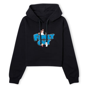 Family Guy Character Logo Women's Cropped Hoodie - Black