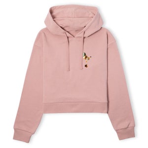Ice Age Scrat Pocket Women's Cropped Hoodie - Dusty Pink