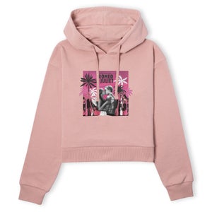 Romeo and Juliet Palmtree Women's Cropped Hoodie - Dusty Pink