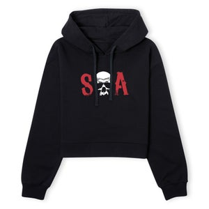 Sons of Anarchy SA Skull Women's Cropped Hoodie - Black