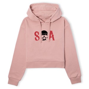 Sons of Anarchy SA Skull Women's Cropped Hoodie - Dusty Pink