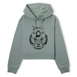 Sons of Anarchy 1967 Charming Women's Cropped Hoodie - Khaki