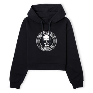 Sons of Anarchy Charming CA Women's Cropped Hoodie - Black