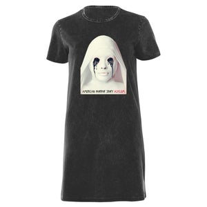 American Horror Story Asylum Women's T-Shirt Dress - Black Acid Wash
