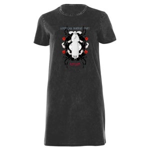 American Horror Story White Nun Women's T-Shirt Dress - Black Acid Wash