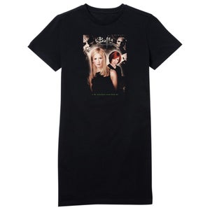 Buffy The Vampire Slayer S4 Poster Women's T-Shirt Dress - Black