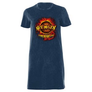 Buffy The Vampire Slayer Hellmouth Tour Women's T-Shirt Dress - Navy Acid Wash