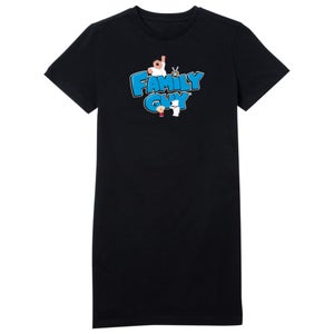 Family Guy Character Logo Women's T-Shirt Dress - Black