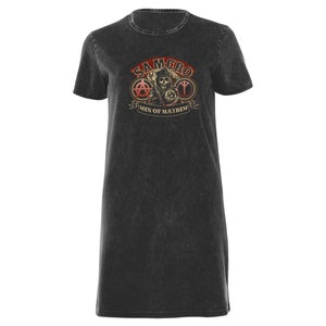 Sons of Anarchy Men Of Mayhem Women's T-Shirt Dress - Black Acid Wash