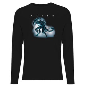 Alien Drooling Through Smoke Men's Long Sleeve T-Shirt - Black