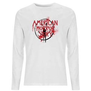 American Horror Story Smiley Splatter Men's Long Sleeve T-Shirt - White
