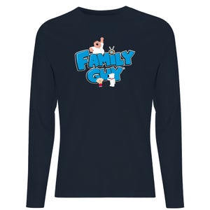 Family Guy Character Logo Men's Long Sleeve T-Shirt - Navy