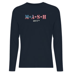 M*A*S*H US Flag Logo Men's Long Sleeve T-Shirt - Navy