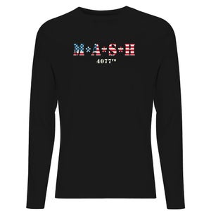 M*A*S*H US Flag Logo Men's Long Sleeve T-Shirt - Black