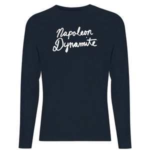 Napoleon Dynamite Script Logo Men's Long Sleeve T-Shirt - Navy