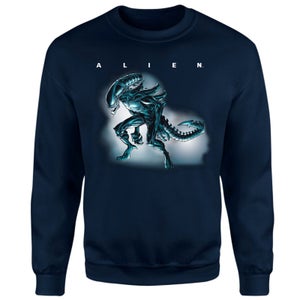 Alien Drooling Through Smoke Sweatshirt - Navy