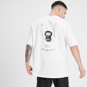 T-shirt oversize MP Leg Day Graphic pour hommes – Blanc