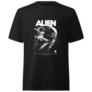 Alien Repeat Oversized Heavyweight T-Shirt - Black