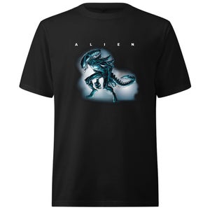 Alien Drooling Through Smoke Oversized Heavyweight T-Shirt - Black