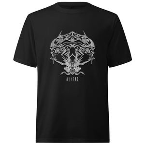 Alien Tribal Oversized Heavyweight T-Shirt - Black