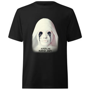 American Horror Story Crying White Nun Oversized Heavyweight T-Shirt - Black