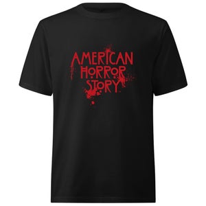 American Horror Story Splatter Logo Oversized Heavyweight T-Shirt - Black