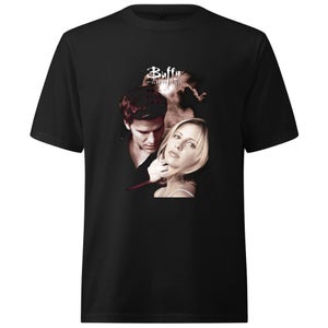 Buffy The Vampire Slayer Angel Poster Oversized Heavyweight T-Shirt - Black