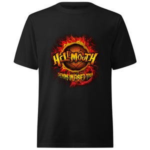 Buffy The Vampire Slayer Hellmouth Tour Oversized Heavyweight T-Shirt - Black