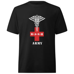 M*A*S*H Army Red Cross Oversized Heavyweight T-Shirt - Black