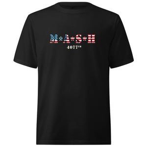 M*A*S*H US Flag Logo Oversized Heavyweight T-Shirt - Black