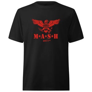 M*A*S*H Broken Eagle Logo Oversized Heavyweight T-Shirt - Black
