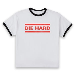 Die Hard Red Logo Women's Cropped Ringer T-Shirt - White Black