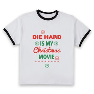 Die Hard Christmas Movie Women's Cropped Ringer T-Shirt - White Black