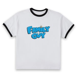 Family Guy Logo Women's Cropped Ringer T-Shirt - White Black