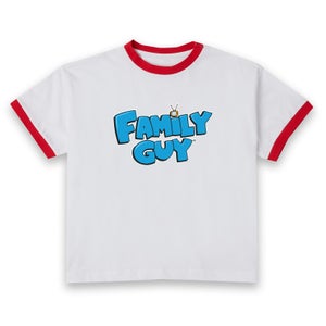 Family Guy Logo Women's Cropped Ringer T-Shirt - White Red