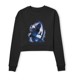 Alien Through The Smoke Women's Cropped Sweatshirt - Black