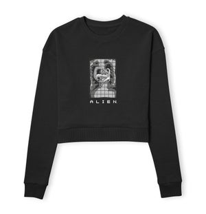 Alien X-Ray Hugger Women's Cropped Sweatshirt - Black