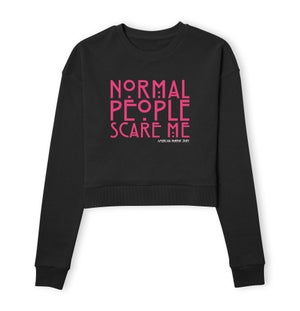 American Horror Story Normal People Scare Me Women's Cropped Sweatshirt - Black