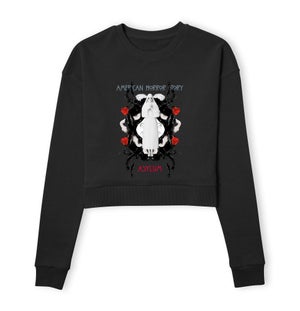 American Horror Story White Nun Women's Cropped Sweatshirt - Black