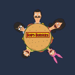 Bob's Burgers Character Burger Women's Cropped Sweatshirt - Navy