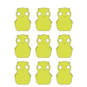 Bob's Burgers Kuchi Kopi Icons Women's Cropped Sweatshirt - White